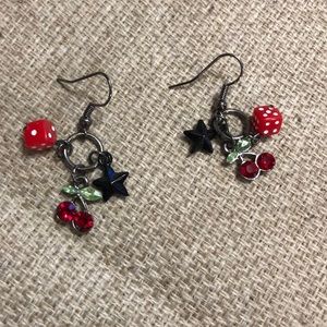 Rockabilly Cherry and Dice Earrings